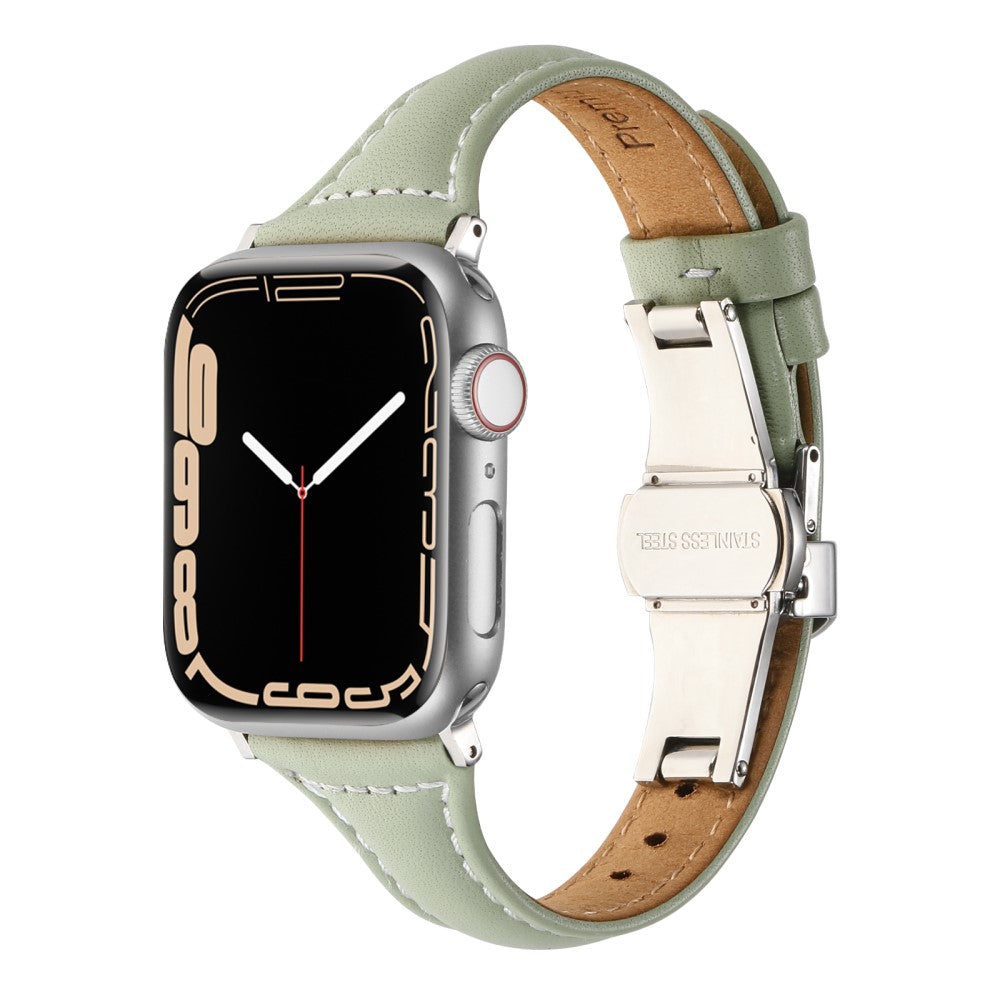 Vildt Pænt Ægte Læder Universal Rem passer til Apple Smartwatch - Grøn#serie_7