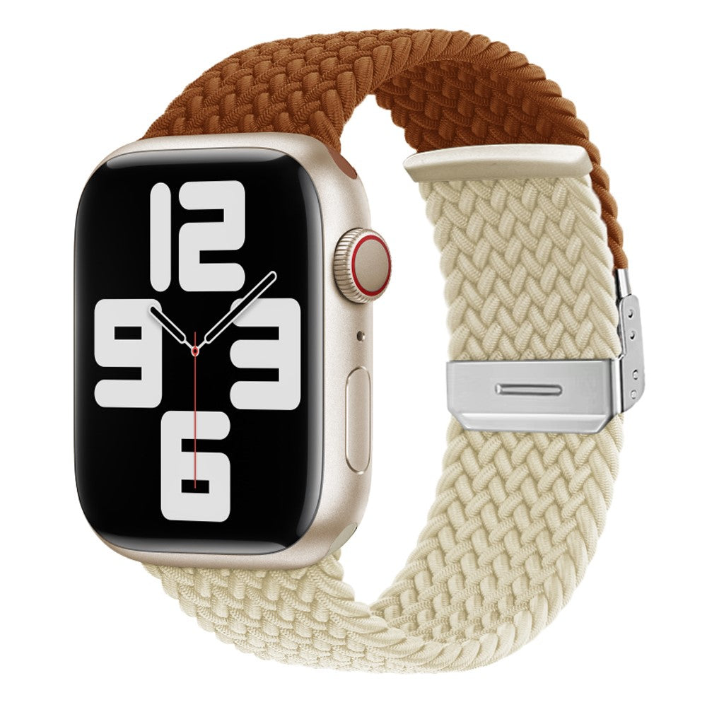Tidsløst Nylon Universal Rem passer til Apple Smartwatch - Brun#serie_10