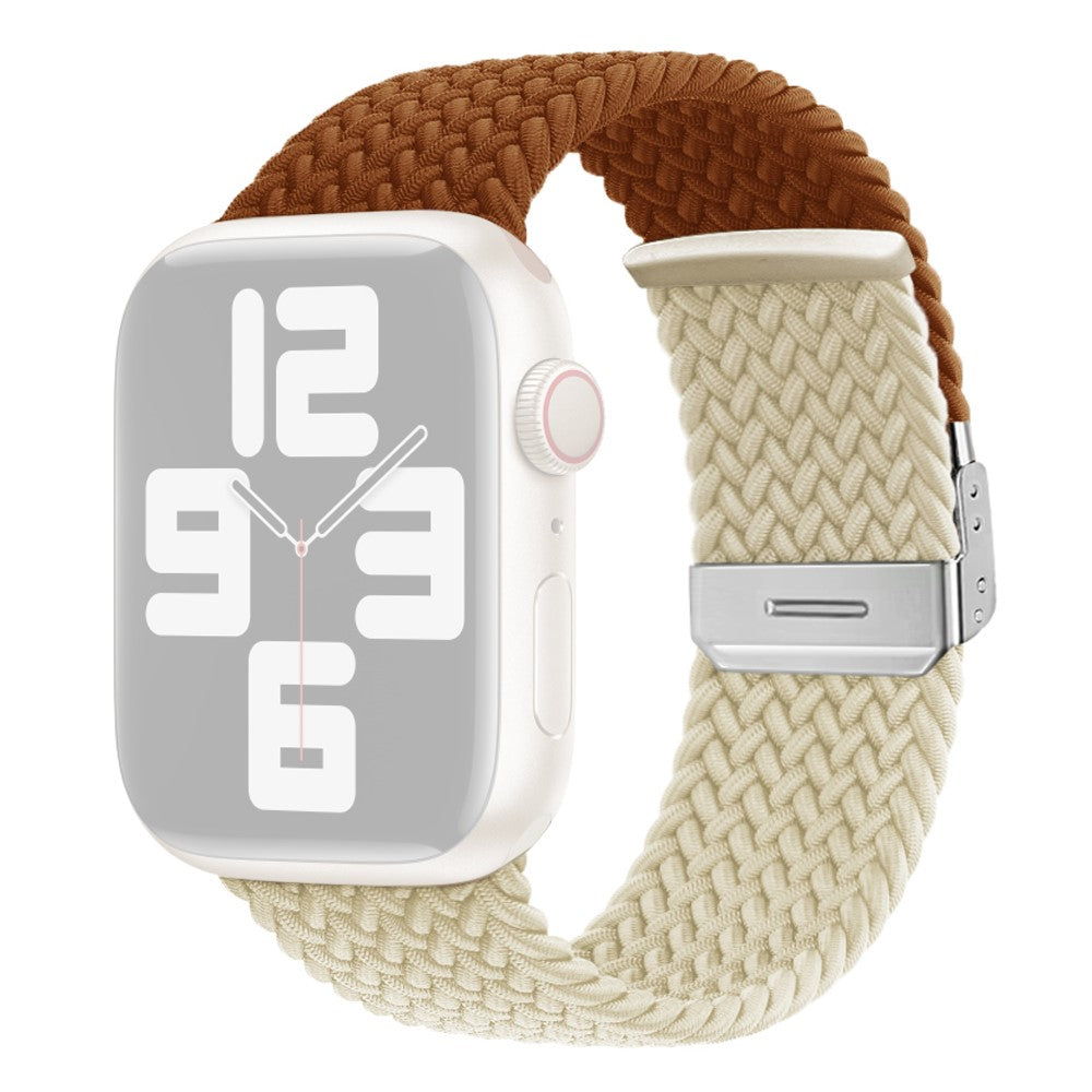 Tidsløst Nylon Universal Rem passer til Apple Smartwatch - Brun#serie_10