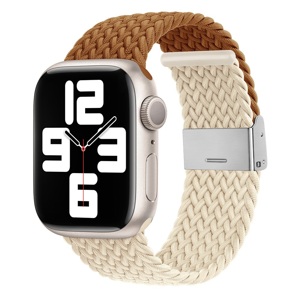 Tidsløst Nylon Universal Rem passer til Apple Smartwatch - Brun#serie_11