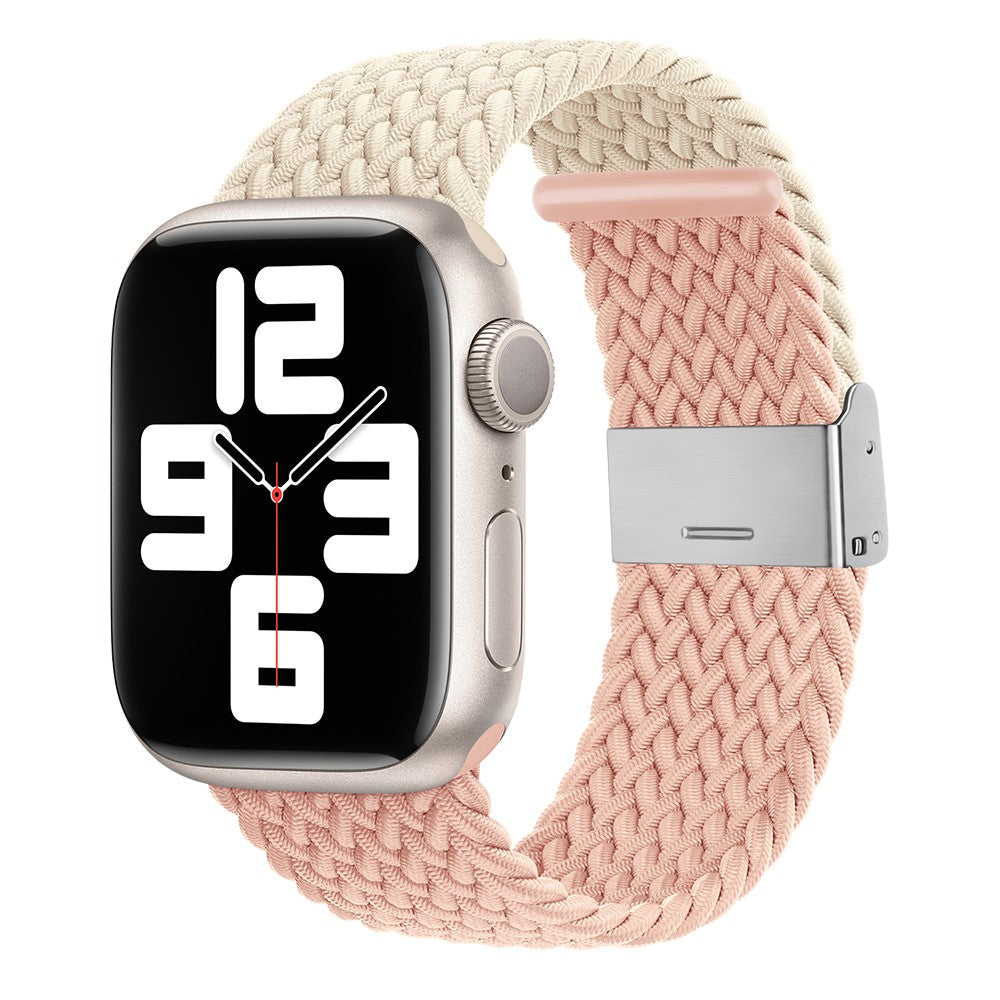 Tidsløst Nylon Universal Rem passer til Apple Smartwatch - Pink#serie_14