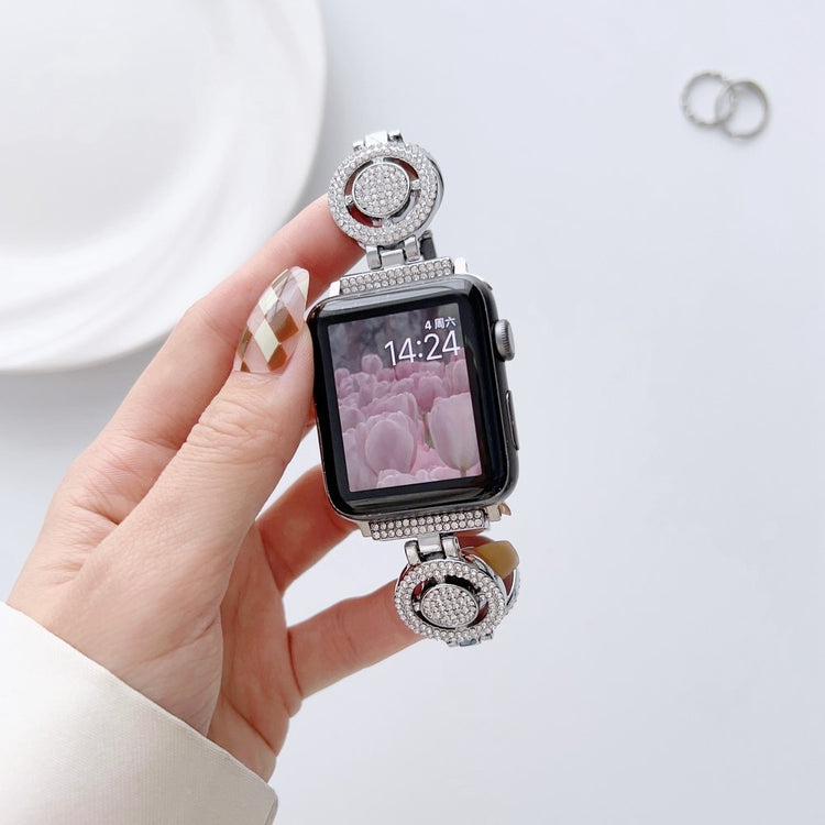 Udsøgt Metal Og Rhinsten Universal Rem passer til Apple Smartwatch - Sølv#serie_4