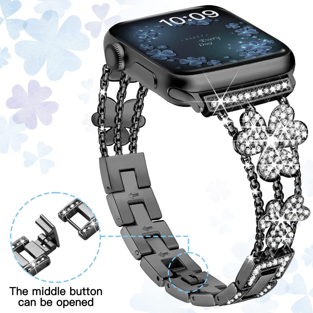 Eminent Metal Og Rhinsten Universal Rem passer til Apple Smartwatch - Sort#serie_4