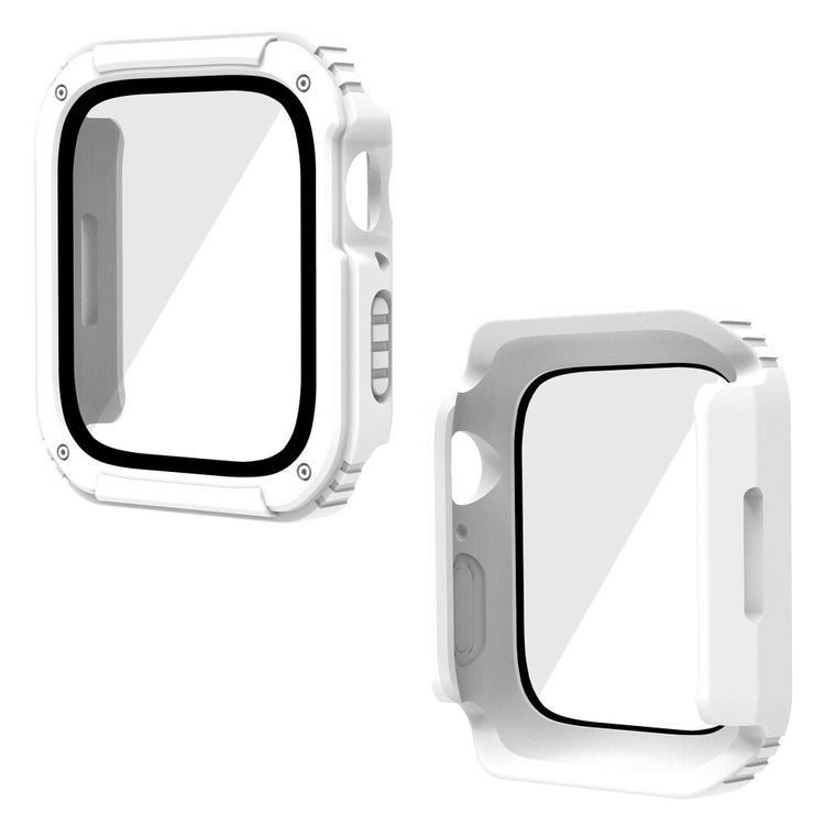 Flot Apple Watch Series 8 (45mm) / Apple Watch Series 7 45mm Cover med Skærmbeskytter i Plastik og Hærdet Glas - Hvid#serie_2