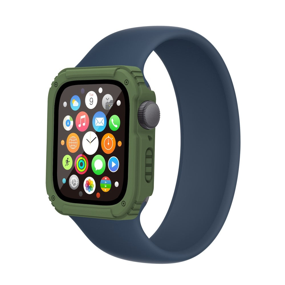 Flot Apple Watch Series 8 (45mm) / Apple Watch Series 7 45mm Cover med Skærmbeskytter i Plastik og Hærdet Glas - Grøn#serie_3