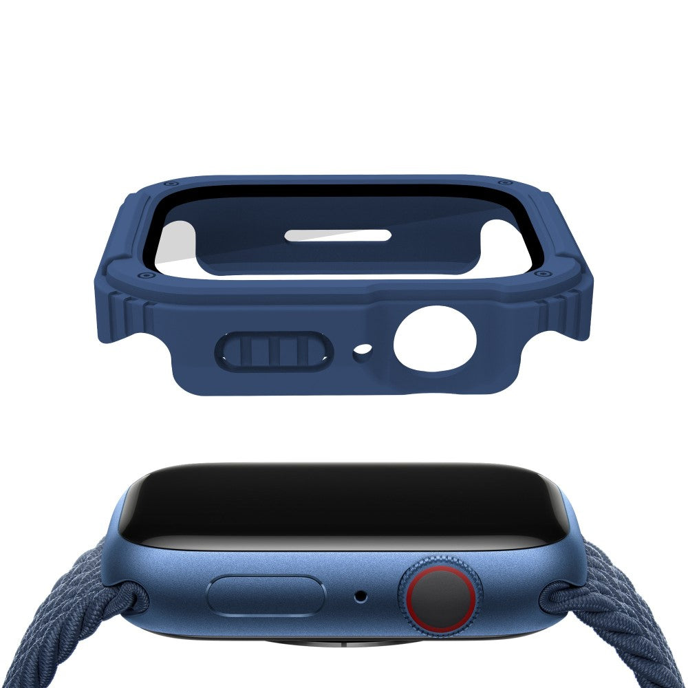 Flot Apple Watch Series 8 (45mm) / Apple Watch Series 7 45mm Cover med Skærmbeskytter i Plastik og Hærdet Glas - Blå#serie_5