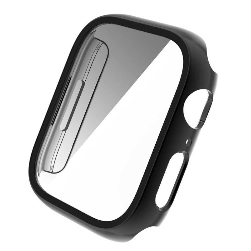 Rigtigt Fint Apple Watch Series 8 (45mm) / Apple Watch Series 7 45mm Cover med Skærmbeskytter i Plastik og Hærdet Glas - Sort#serie_1
