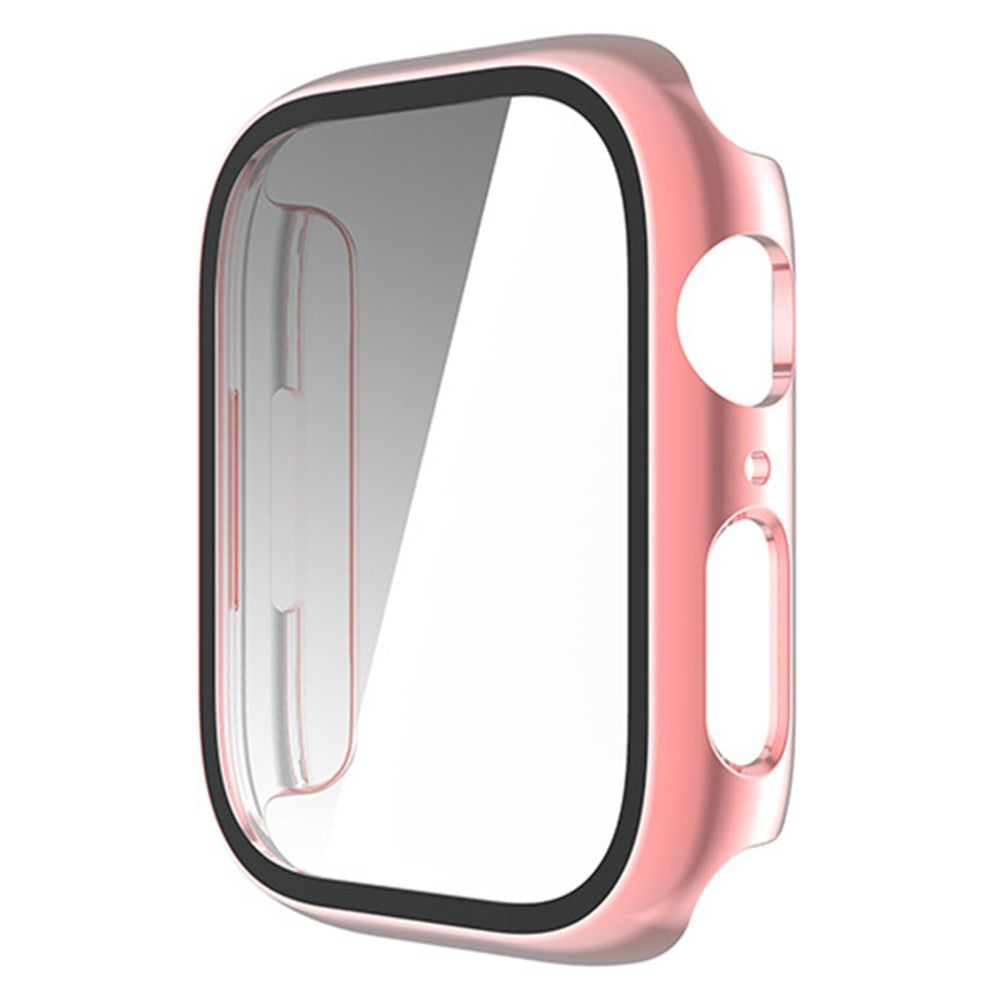 Rigtigt Fint Apple Watch Series 8 (45mm) / Apple Watch Series 7 45mm Cover med Skærmbeskytter i Plastik og Hærdet Glas - Pink#serie_5