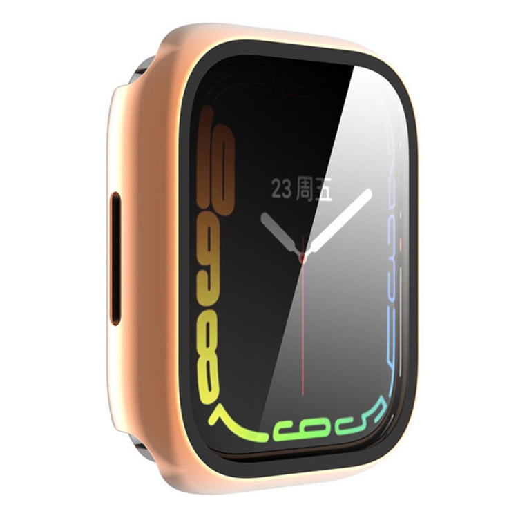 Rigtigt Fint Apple Watch Series 8 (45mm) / Apple Watch Series 7 45mm Cover med Skærmbeskytter i Plastik og Hærdet Glas - Pink#serie_6