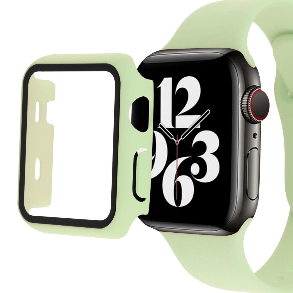 Vildt Fint Apple Watch Series 8 (45mm) / Apple Watch Series 7 45mm Cover med Skærmbeskytter i Plastik og Hærdet Glas - Grøn#serie_5