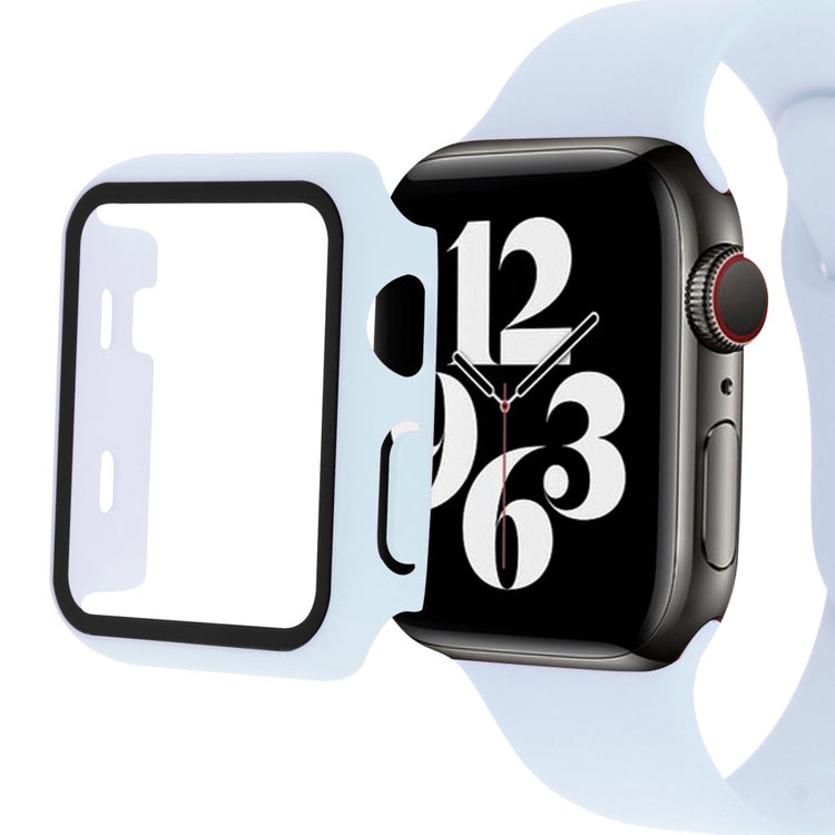 Vildt Fint Apple Watch Series 8 (45mm) / Apple Watch Series 7 45mm Cover med Skærmbeskytter i Plastik og Hærdet Glas - Blå#serie_7
