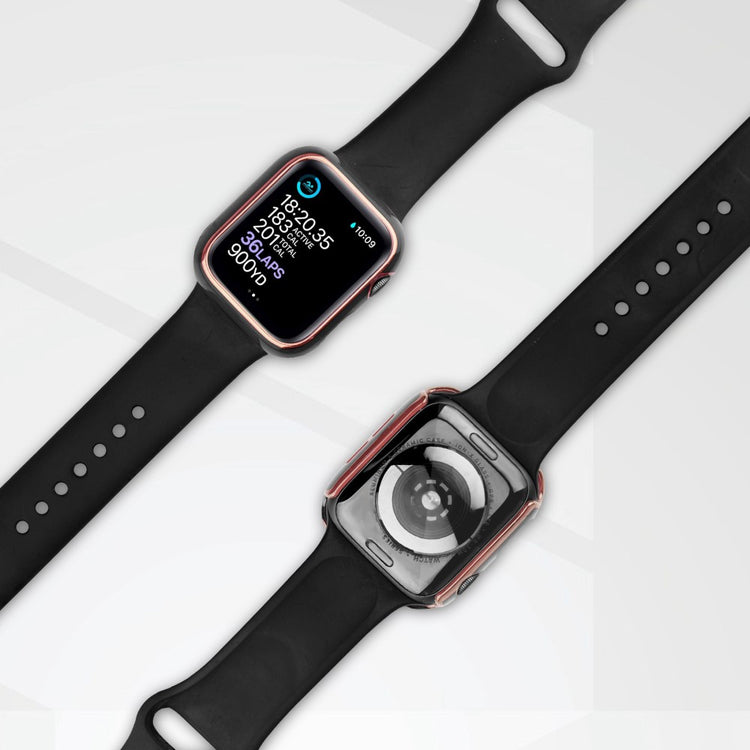 Meget Fint Apple Watch Series 8 (45mm) / Apple Watch Series 7 45mm Cover med Skærmbeskytter i Plastik og Hærdet Glas - Sort#serie_1