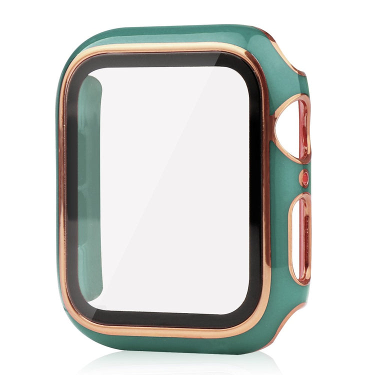 Meget Fint Apple Watch Series 8 (45mm) / Apple Watch Series 7 45mm Cover med Skærmbeskytter i Plastik og Hærdet Glas - Grøn#serie_12
