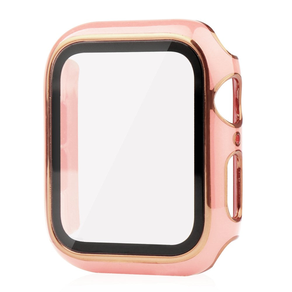 Meget Fint Apple Watch Series 8 (45mm) / Apple Watch Series 7 45mm Cover med Skærmbeskytter i Plastik og Hærdet Glas - Pink#serie_5