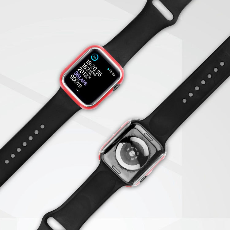 Meget Fint Apple Watch Series 8 (45mm) / Apple Watch Series 7 45mm Cover med Skærmbeskytter i Plastik og Hærdet Glas - Rød#serie_8