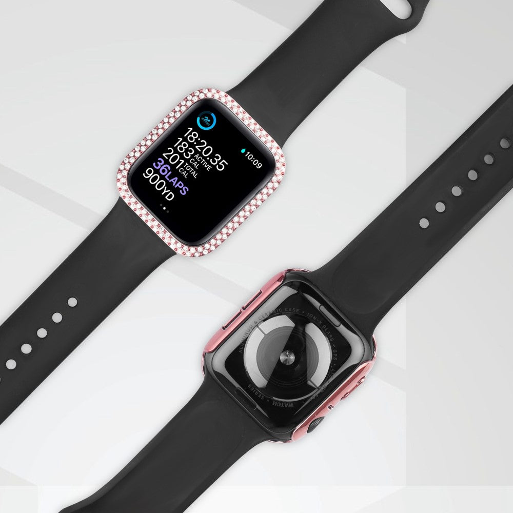 Apple Watch Series 8 (45mm) / Apple Watch Series 7 45mm Plastik Cover med Rem og Hærdet Glas - Pink#serie_5