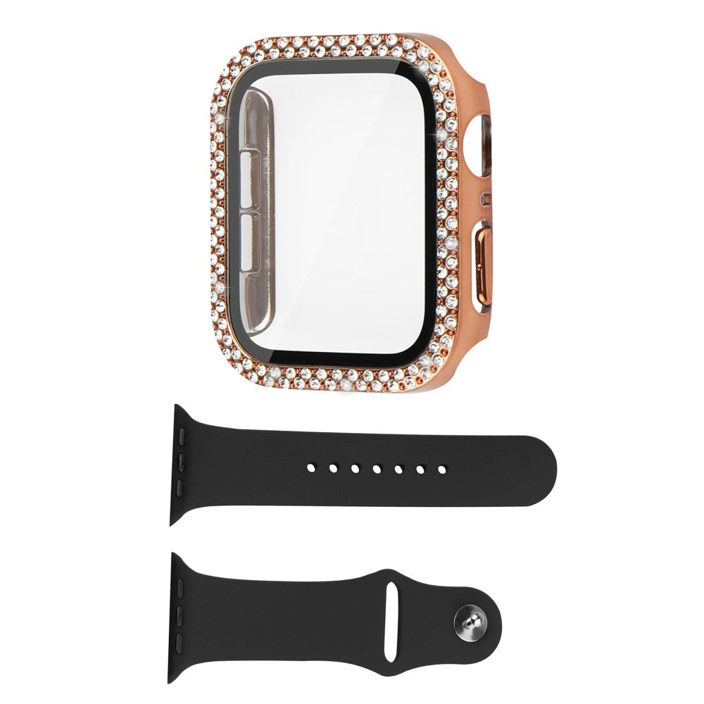 Apple Watch Series 8 (45mm) / Apple Watch Series 7 45mm Plastik Cover med Rem og Hærdet Glas - Pink#serie_6
