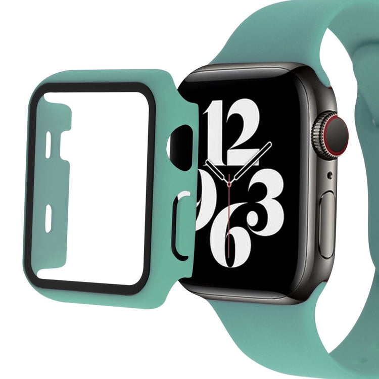 Apple Watch Series 8 (45mm) / Apple Watch Series 7 45mm Plastik Rem med Cover og Hærdet Glas - Grøn#serie_15
