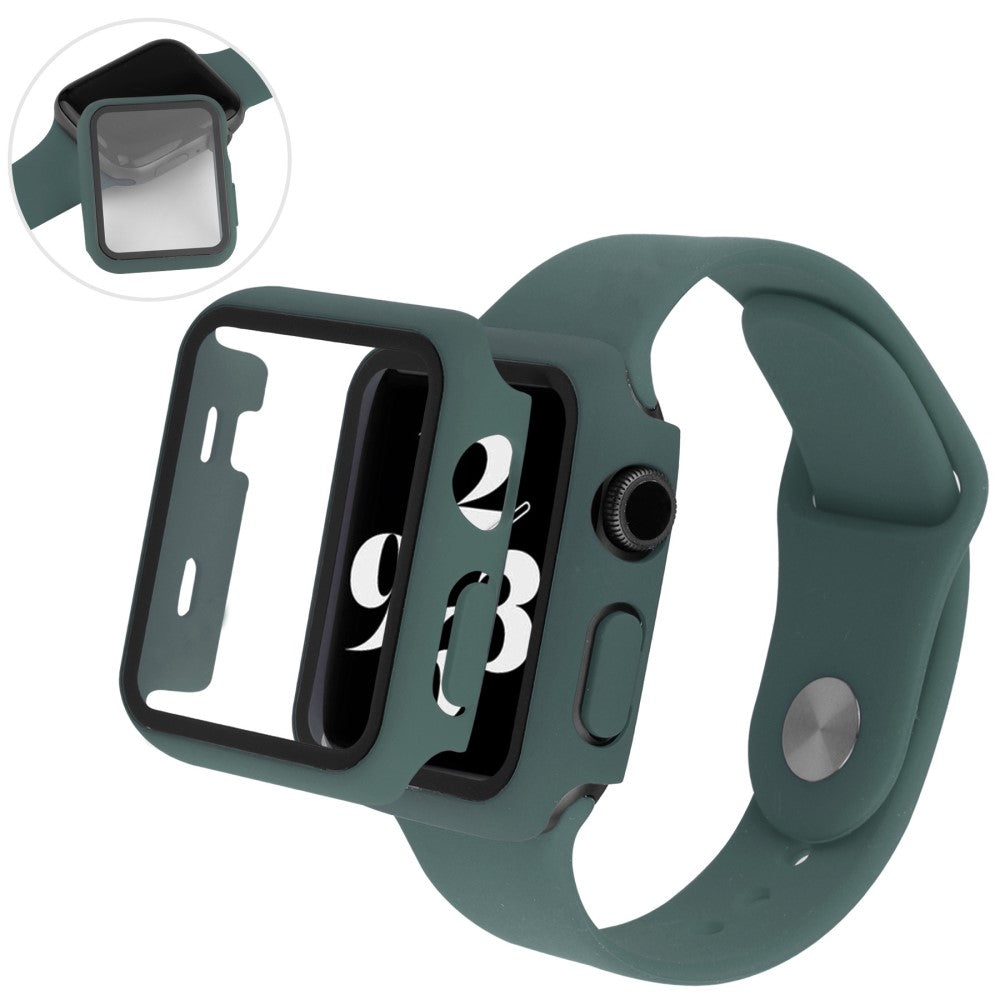 Apple Watch Series 8 (45mm) / Apple Watch Series 7 45mm Plastik Rem med Cover og Hærdet Glas - Grøn#serie_2