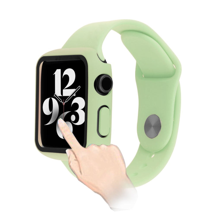 Apple Watch Series 8 (45mm) / Apple Watch Series 7 45mm Plastik Rem med Cover og Hærdet Glas - Grøn#serie_5
