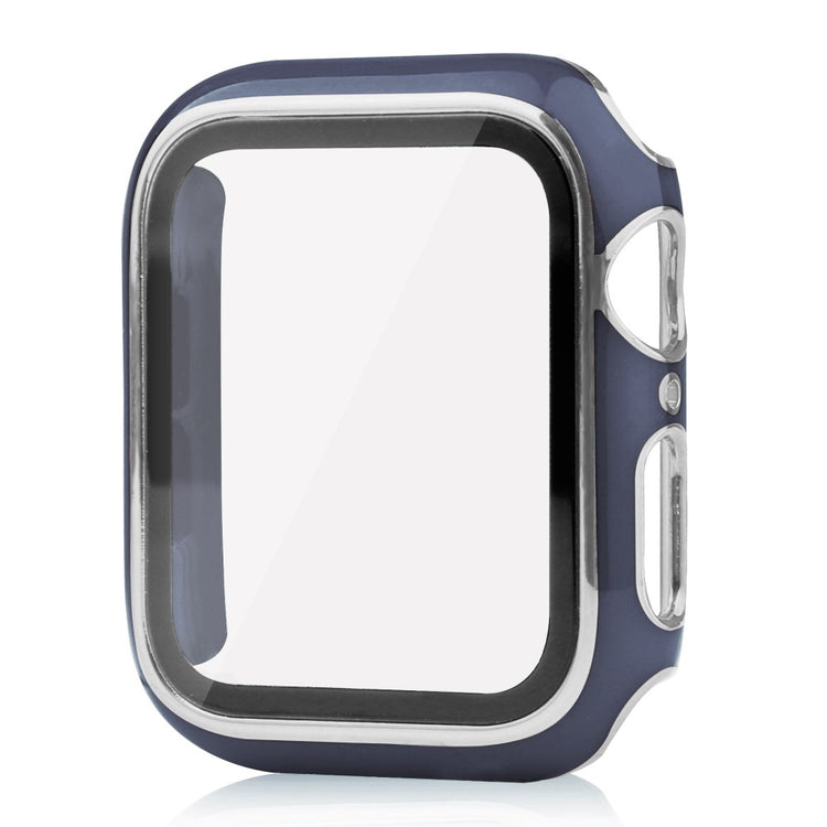 Apple Watch Series 8 (45mm) / Apple Watch Series 7 45mm Plastik Cover med Cover og Hærdet Glas - Blå#serie_10