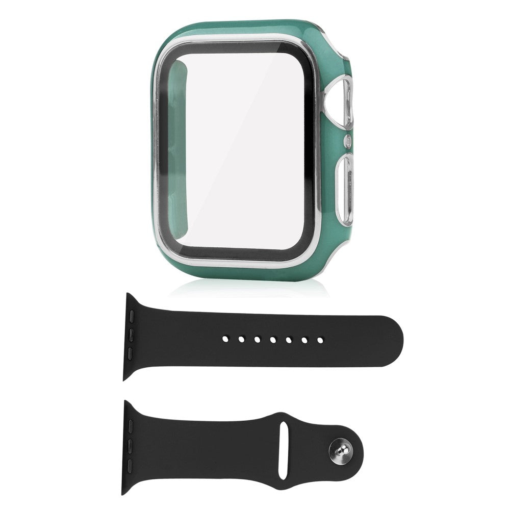 Apple Watch Series 8 (45mm) / Apple Watch Series 7 45mm Plastik Cover med Cover og Hærdet Glas - Grøn#serie_11