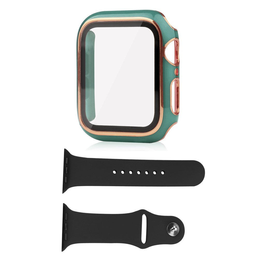Apple Watch Series 8 (45mm) / Apple Watch Series 7 45mm Plastik Cover med Cover og Hærdet Glas - Grøn#serie_12