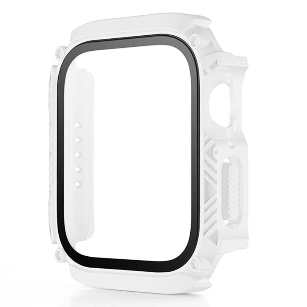 Mega Godt Apple Watch Series 8 (45mm) / Apple Watch Series 7 45mm Cover med Skærmbeskytter i Plastik og Hærdet Glas - Hvid#serie_2