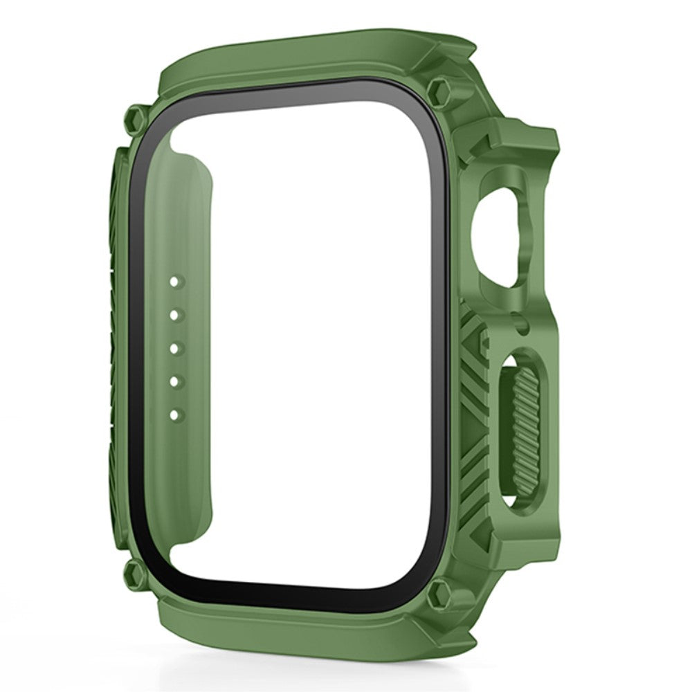 Mega Godt Apple Watch Series 8 (45mm) / Apple Watch Series 7 45mm Cover med Skærmbeskytter i Plastik og Hærdet Glas - Grøn#serie_7