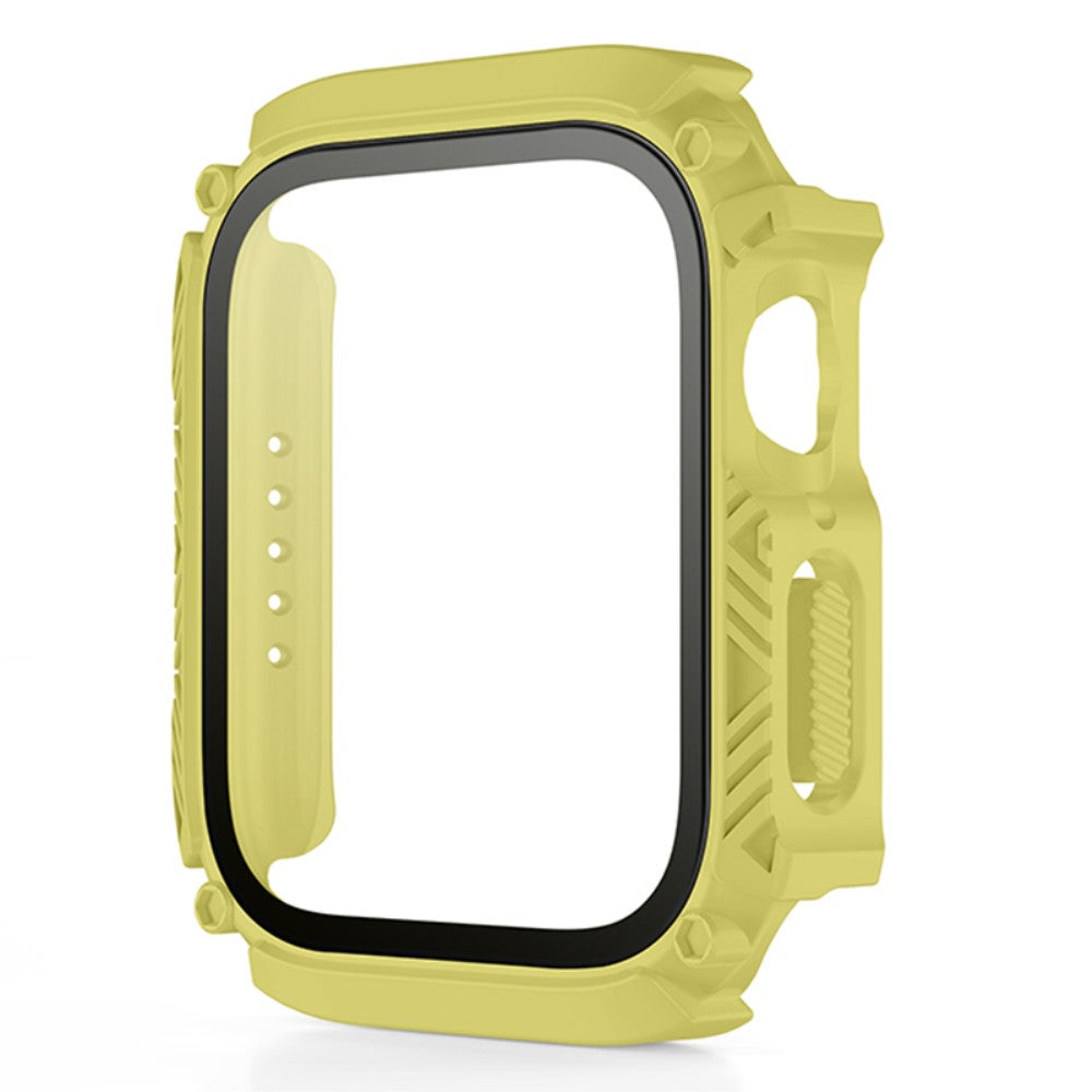 Mega Godt Apple Watch Series 8 (45mm) / Apple Watch Series 7 45mm Cover med Skærmbeskytter i Plastik og Hærdet Glas - Gul#serie_8