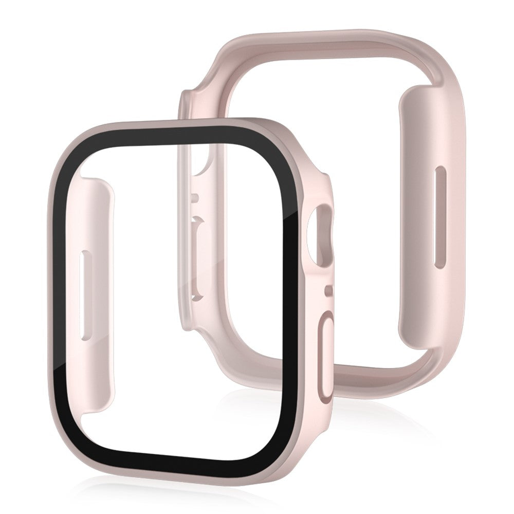 Mega Fed Apple Watch Series 8 (45mm) / Apple Watch Series 7 45mm Cover med Skærmbeskytter i Plastik og Hærdet Glas - Pink#serie_3