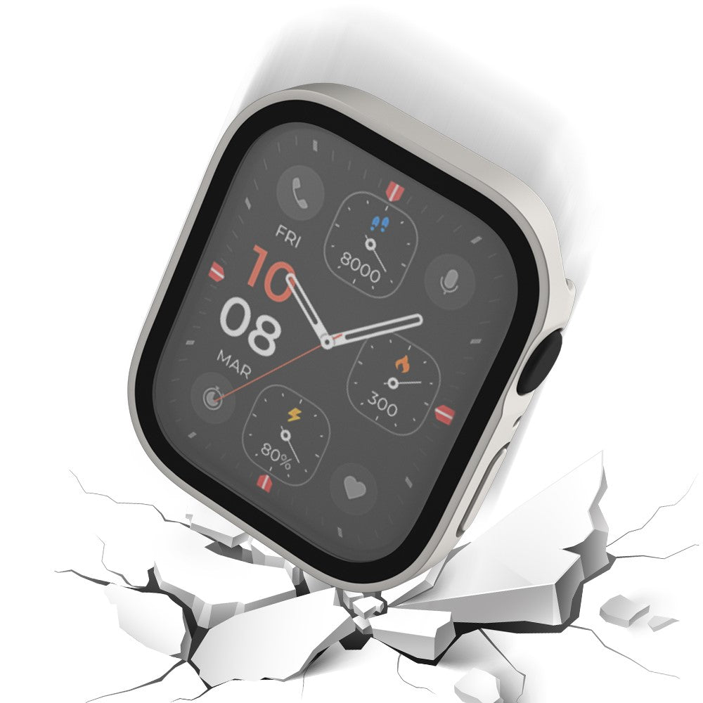 Mega Fed Apple Watch Series 8 (45mm) / Apple Watch Series 7 45mm Cover med Skærmbeskytter i Plastik og Hærdet Glas - Gennemsigtig#serie_9