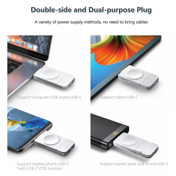 1m Plastik Universal Apple Trådløs Magnetisk  USB Type-C Ladestation - Hvid#serie_109