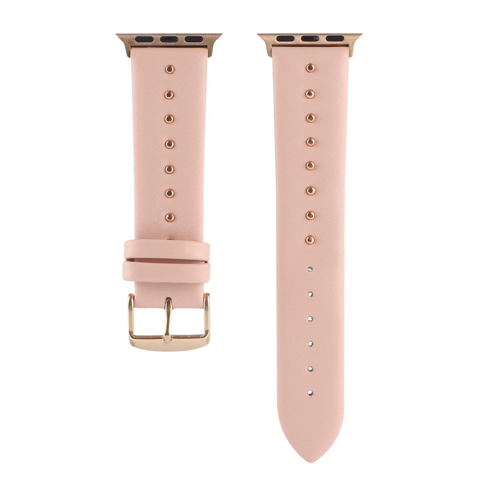 Super Sejt Ægte Læder Universal Rem passer til Apple Smartwatch - Pink#serie_1