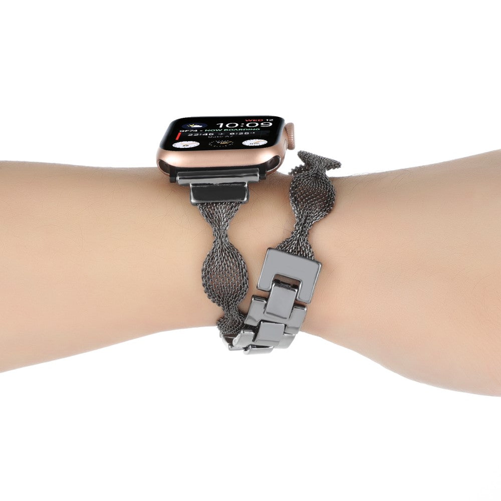 Mega Hårdfør Metal Universal Rem passer til Apple Smartwatch - Sort#serie_2