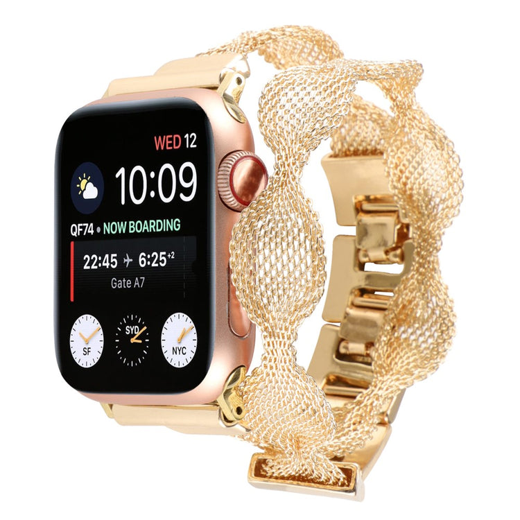 Mega Hårdfør Metal Universal Rem passer til Apple Smartwatch - Guld#serie_3