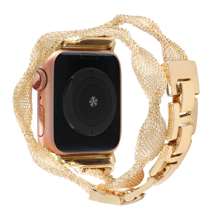 Mega Hårdfør Metal Universal Rem passer til Apple Smartwatch - Guld#serie_3