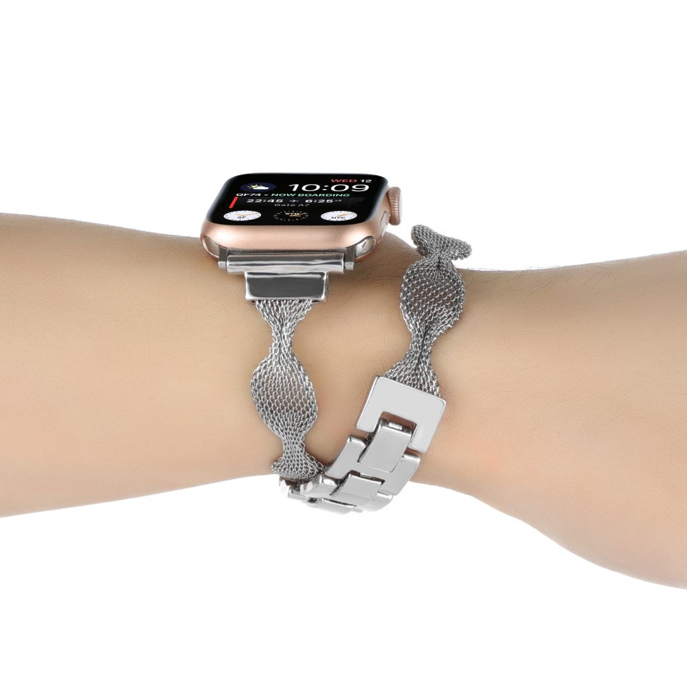 Mega Hårdfør Metal Universal Rem passer til Apple Smartwatch - Sølv#serie_4