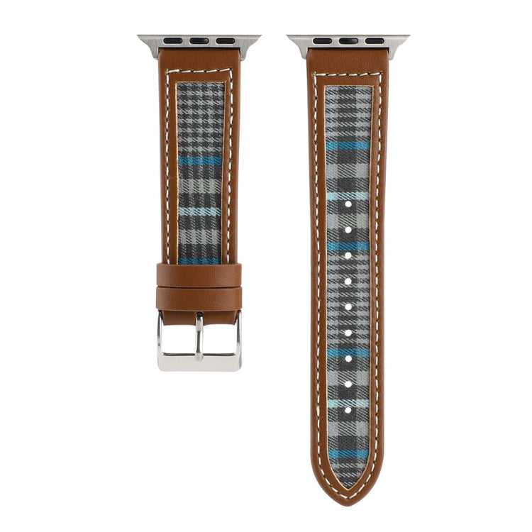 Mega Fed Kunstlæder Og Nylon Universal Rem passer til Apple Smartwatch - Blå#serie_1