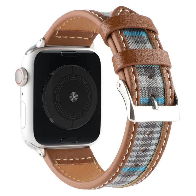 Mega Fed Kunstlæder Og Nylon Universal Rem passer til Apple Smartwatch - Blå#serie_1