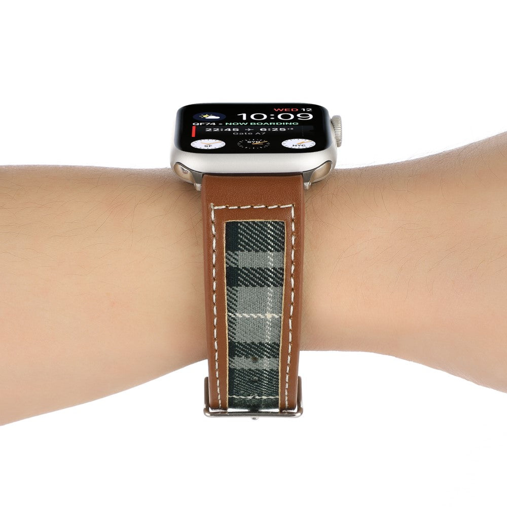 Mega Fed Kunstlæder Og Nylon Universal Rem passer til Apple Smartwatch - Grøn#serie_2