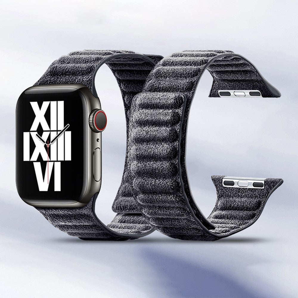 Rigtigt Elegant Kunstlæder Universal Rem passer til Apple Smartwatch - Sølv#serie_2