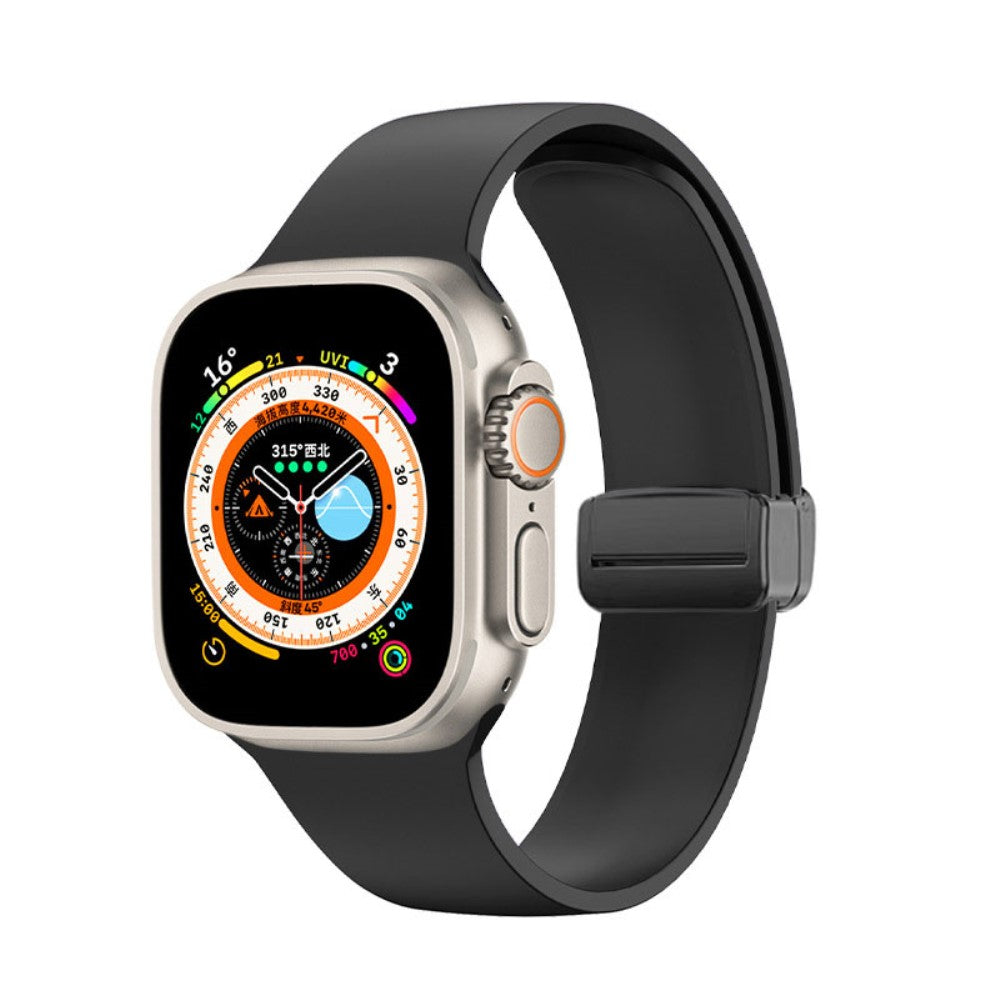 Klassisk Silikone Universal Rem passer til Apple Smartwatch - Sort#serie_1
