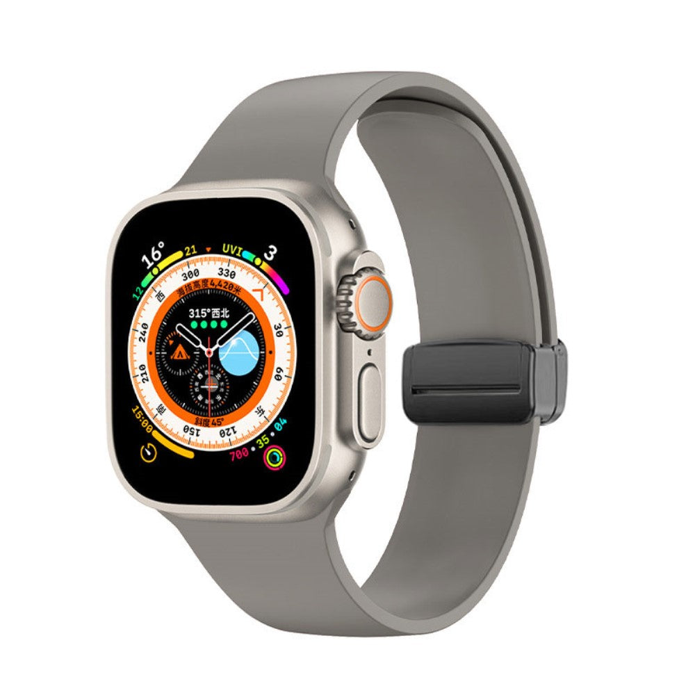 Klassisk Silikone Universal Rem passer til Apple Smartwatch - Sølv#serie_7