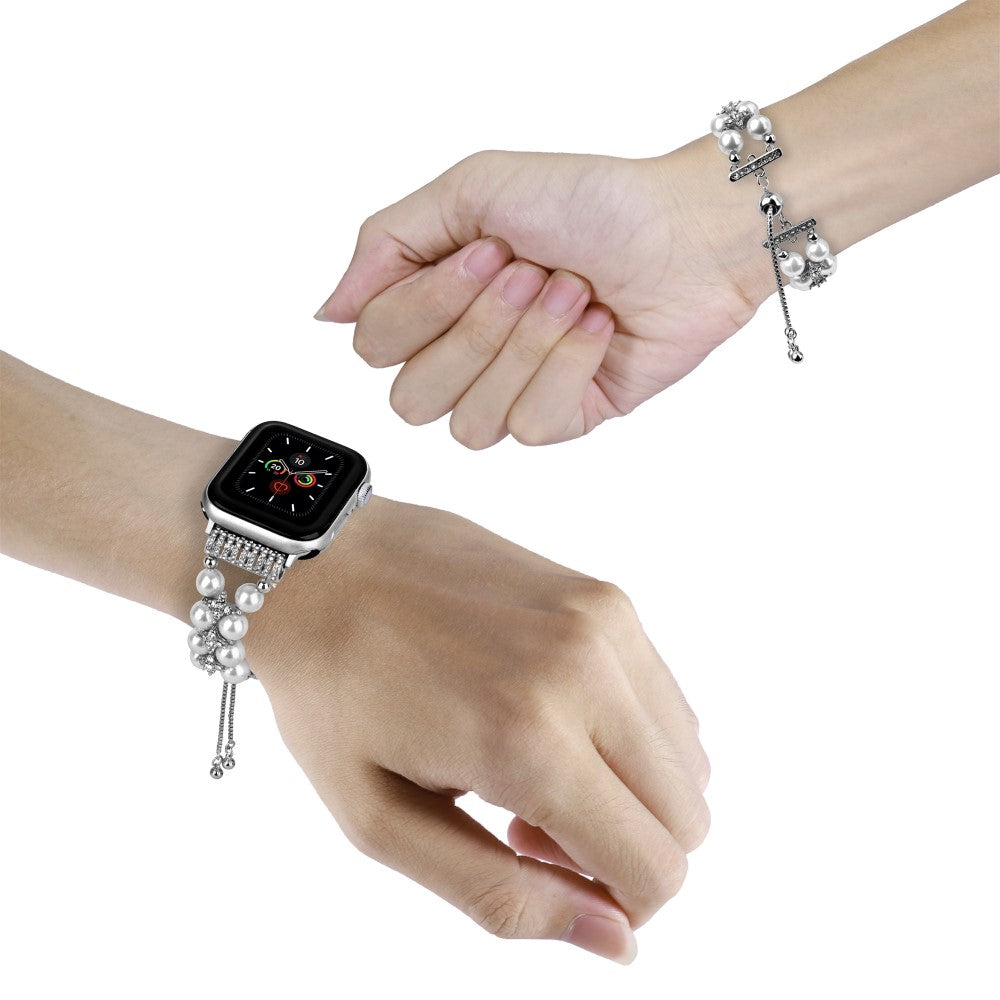 Skøn Plastik Og Rhinsten Universal Rem passer til Apple Smartwatch - Hvid#serie_5