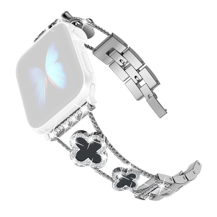 Skøn Metal Og Rhinsten Universal Rem passer til Apple Smartwatch - Hvid#serie_3
