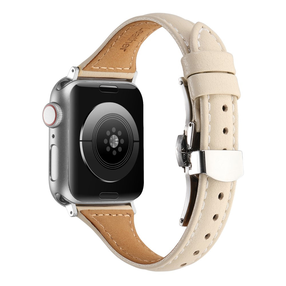 Rigtigt Cool Ægte Læder Universal Rem passer til Apple Smartwatch - Brun#serie_1