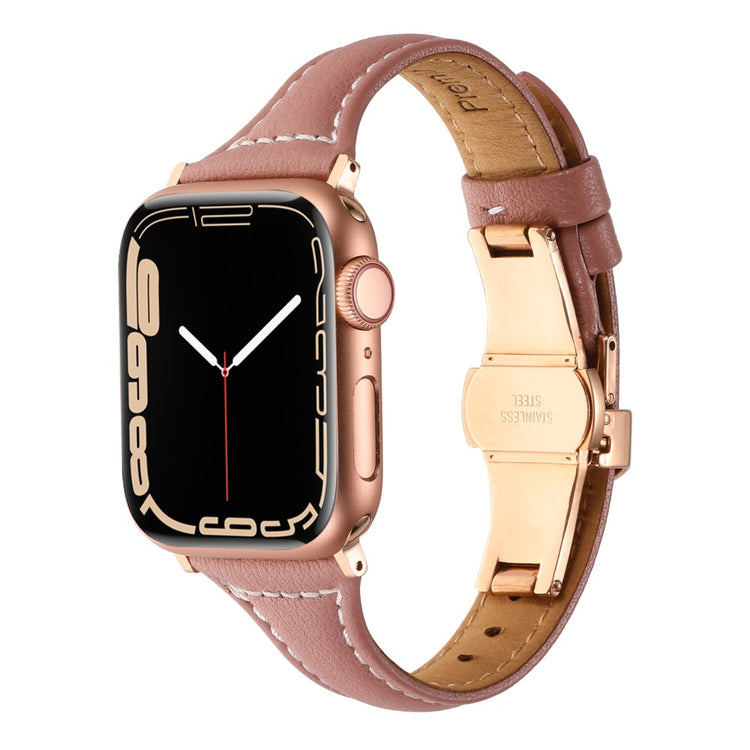 Rigtigt Cool Ægte Læder Universal Rem passer til Apple Smartwatch - Pink#serie_2