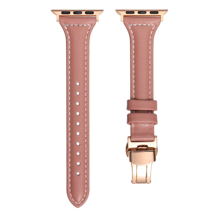 Rigtigt Cool Ægte Læder Universal Rem passer til Apple Smartwatch - Pink#serie_2