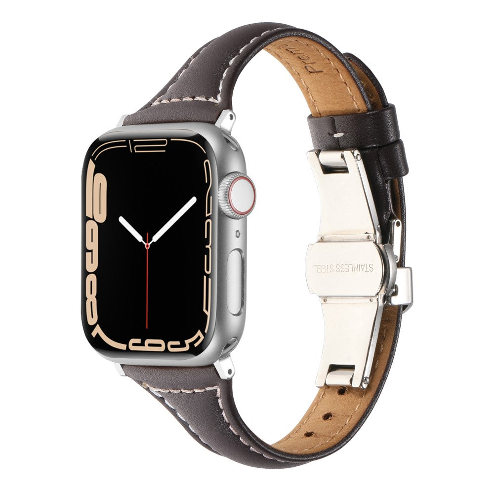 Rigtigt Cool Ægte Læder Universal Rem passer til Apple Smartwatch - Brun#serie_6